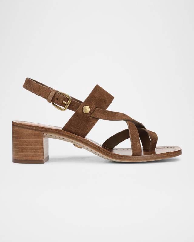 Elodie Suede Strappy Slingback Sandals
